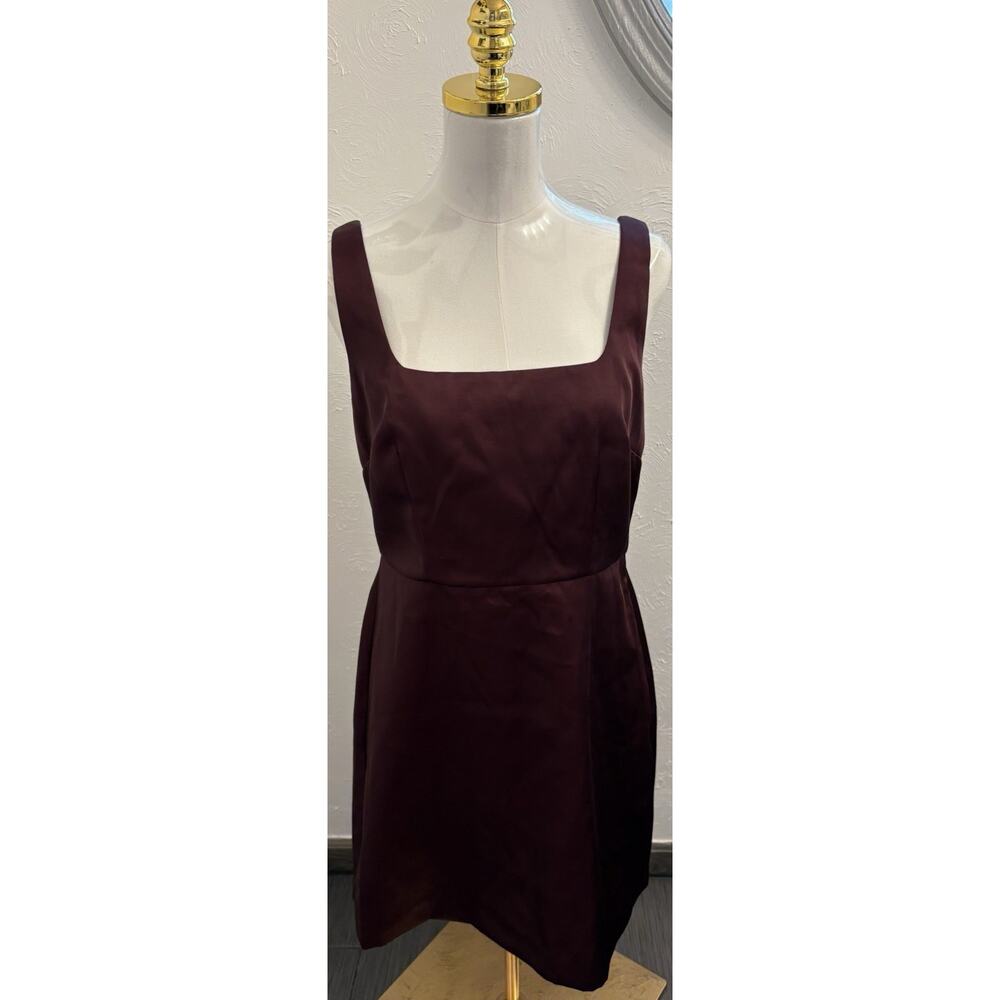 A New Day Women's Heavy Satin Mini Dress Burgandy Size 10 Goth Dark Romance